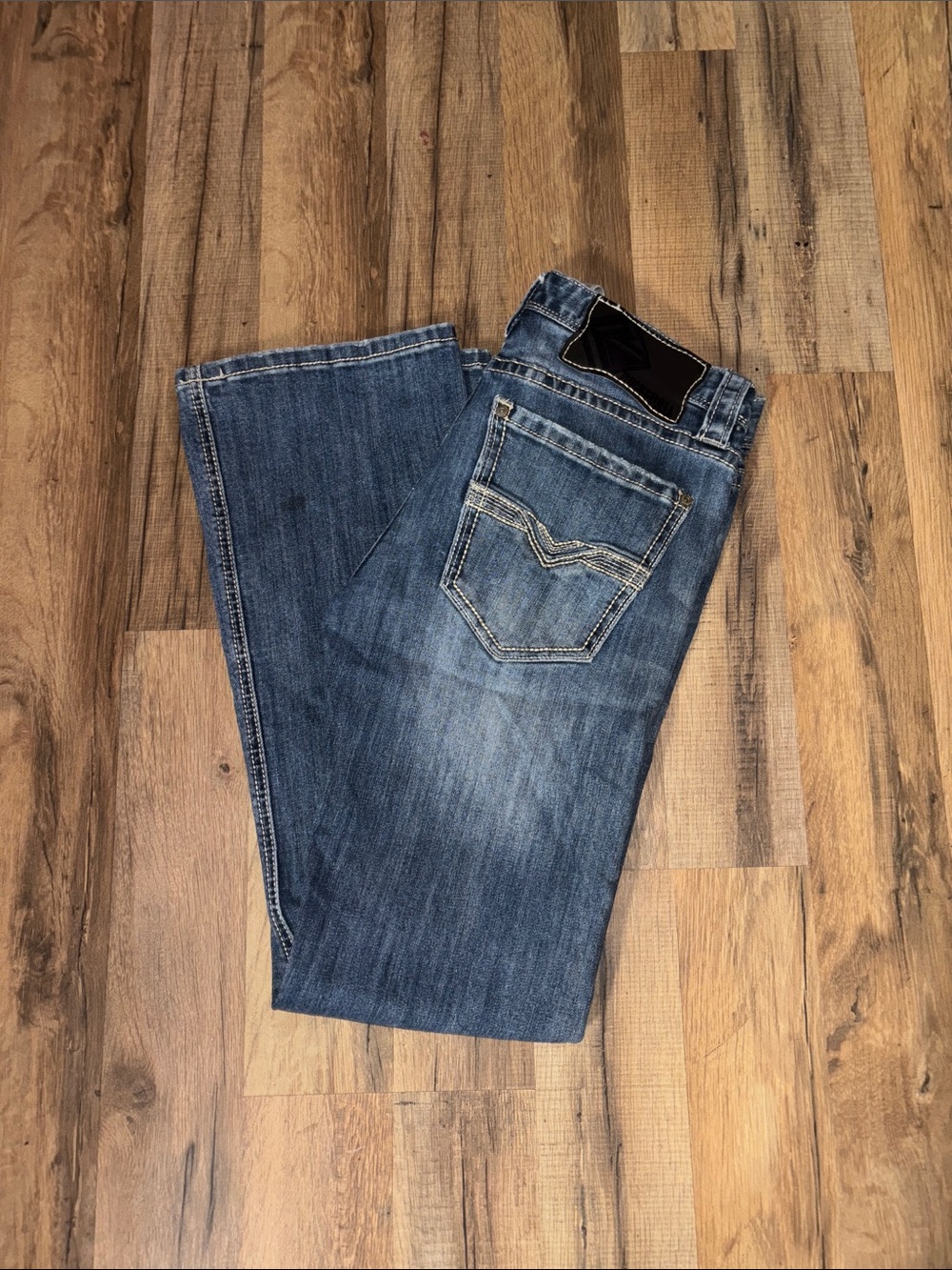 Men's Bootcut Denim Jeans in Medium Blue